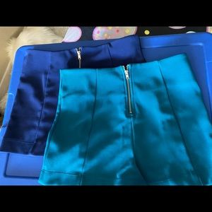 Forever 21 high waisted zip scuba shorts (2 pairs)